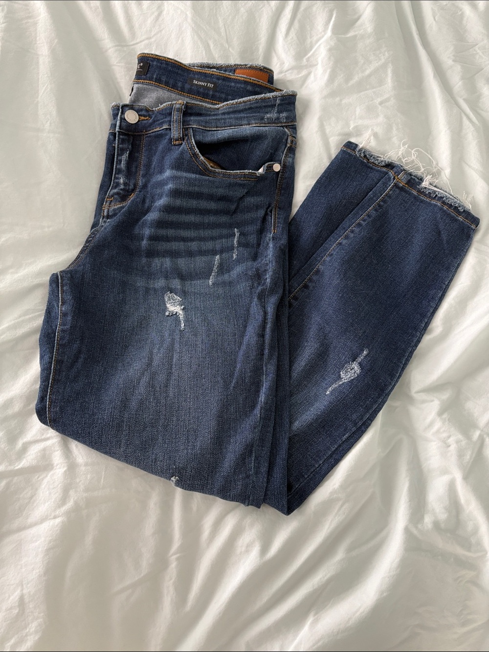 Judy Blue Women Jeans Skinny - Dark Blue Distressed
